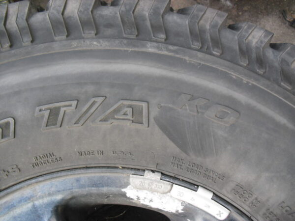 banden set met velg staal type zwaar uitgevoerd 16" x 7 J 7 stuks met General Grabber HTS 265x75xR16"