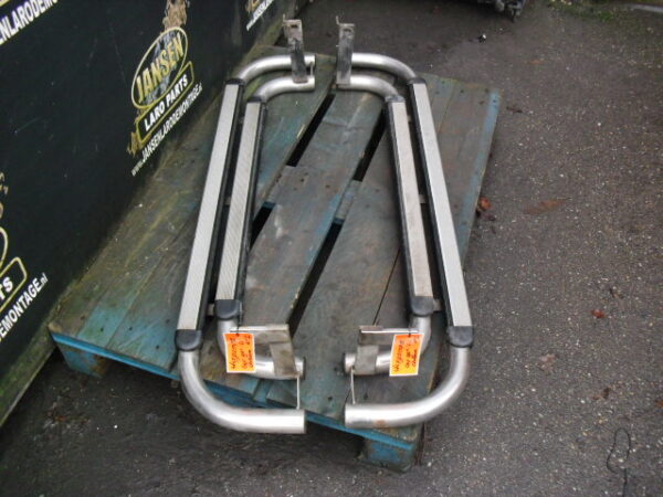 Side Step Defender L316 90 " set chroom dubbel buis
