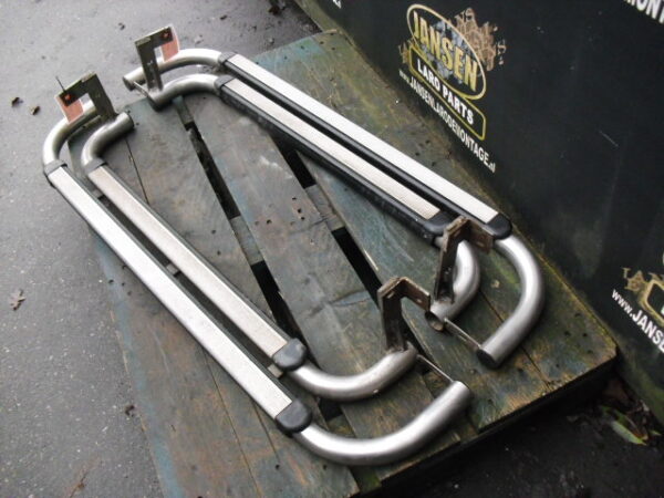 Side Step Defender L316 90 " set chroom dubbel buis