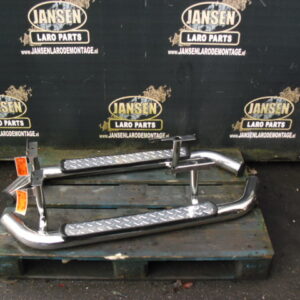 Side Step Defender L316 90 " set chroom dubbel buis