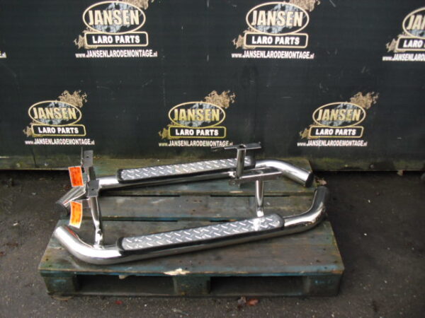 Side Step Defender L316 90 " set chroom dubbel buis