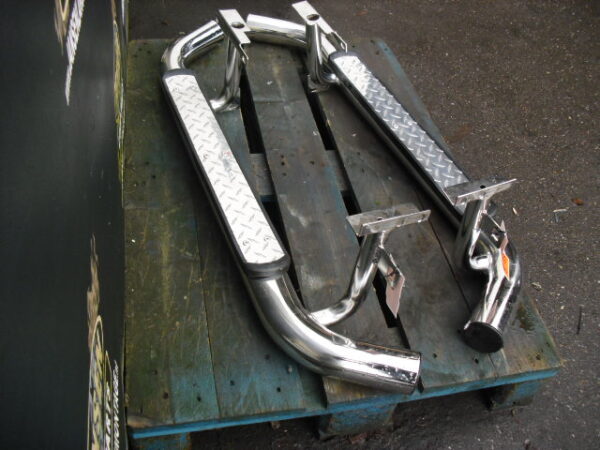 Side Step Defender L316 90 " set chroom dubbel buis