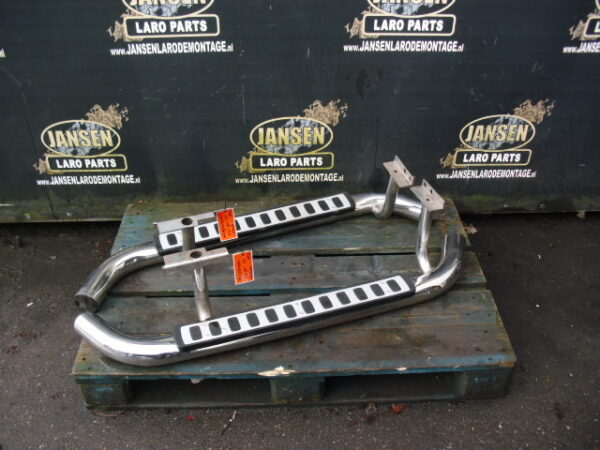 Side Step Defender L316 90 " set chroom dubbel buis