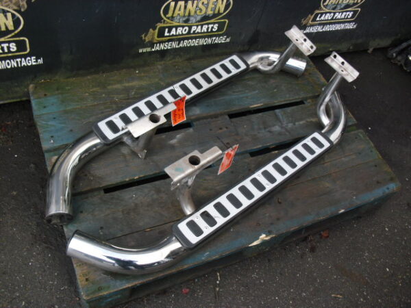 Side Step Defender L316 90 " set chroom dubbel buis