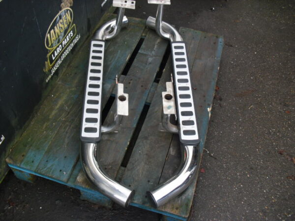 Side Step Defender L316 90 " set chroom dubbel buis