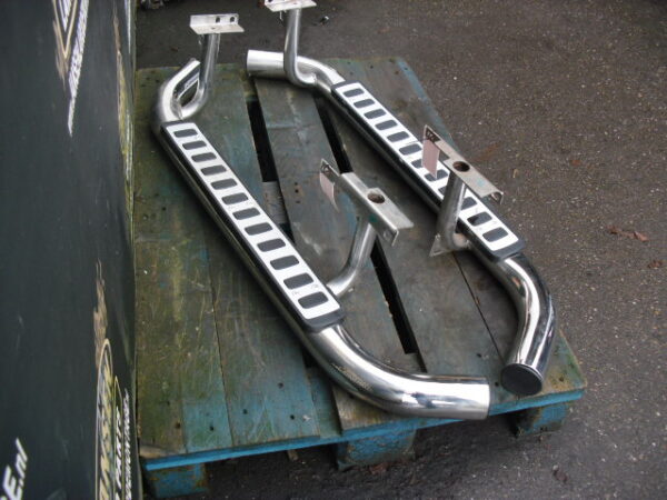 Side Step Defender L316 90 " set chroom dubbel buis