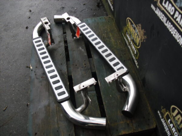 Side Step Defender L316 90 " set chroom dubbel buis