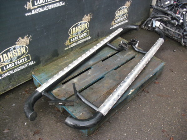 Side Step Defender L316 90 " set chroom dubbel buis