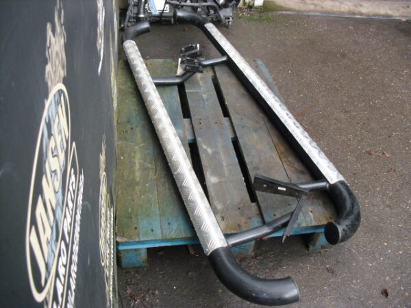 Side Step Defender L316 90 " set chroom dubbel buis