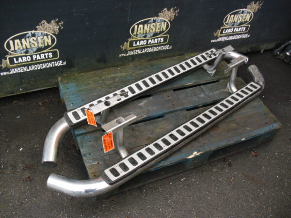 Side Step Defender L316 90 " set chroom dubbel buis