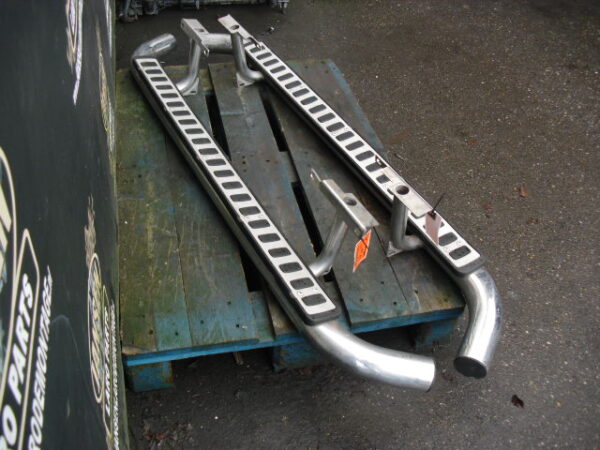 Side Step Defender L316 90 " set chroom dubbel buis