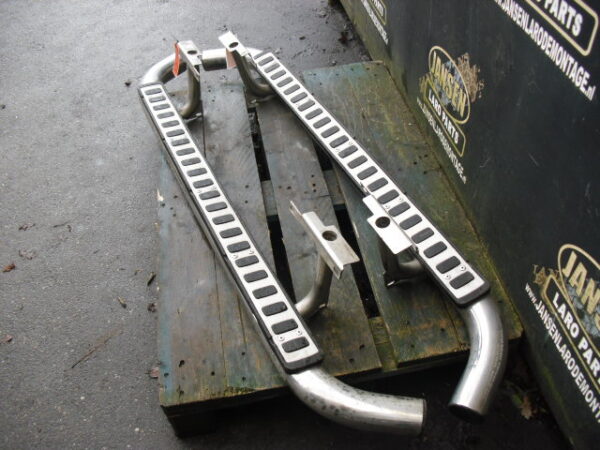 Side Step Defender L316 90 " set chroom dubbel buis