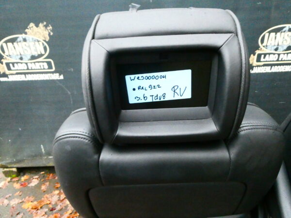 Range Rover L322 set stoelen voor+achter zwart leer met displayscherm in hoofdsteunen